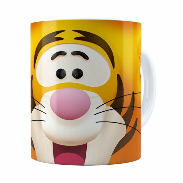 Caneca Tigrão 3d Print Turma Do Pooh Branca