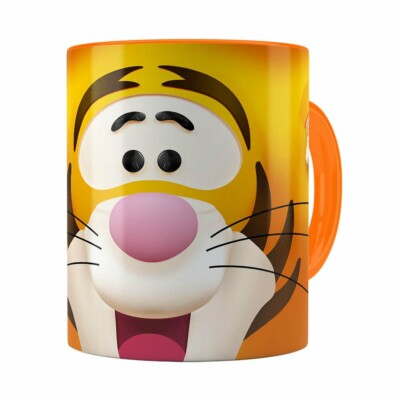 Caneca Tigrão 3d Print Turma Do Pooh Laranja