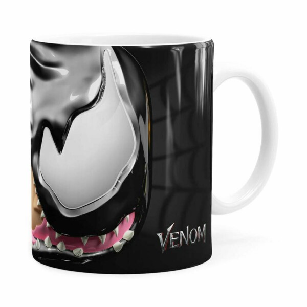 Caneca Venom 3d Print Spider-man Branca