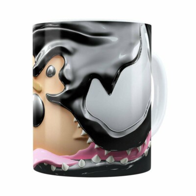 Caneca Venom 3d Print Spider-man Branca
