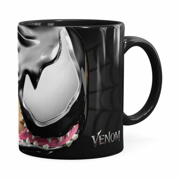 Caneca Venom 3d Print Spider-man Preta