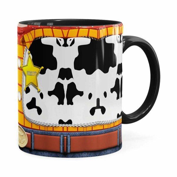 Caneca Woody 3d Print Corpinho Toy Story Preta