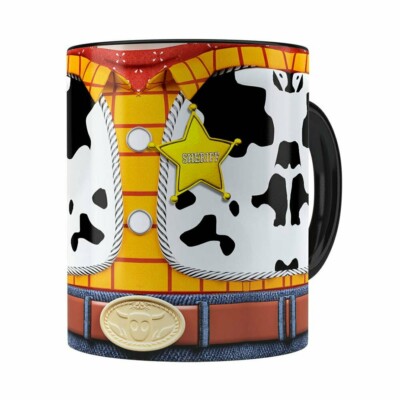 Caneca Woody 3d Print Corpinho Toy Story Preta