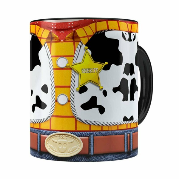 Caneca Woody 3d Print Corpinho Toy Story Preta