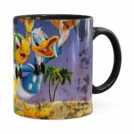 Caneca Zé Carioca E Donald Retrô 3d Print Preta