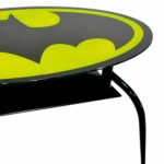 Mesa De Centro Batman Oval Metal E Vidro