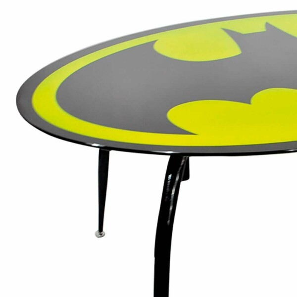 Mesa De Jantar Batman Oval Metal E Vidro