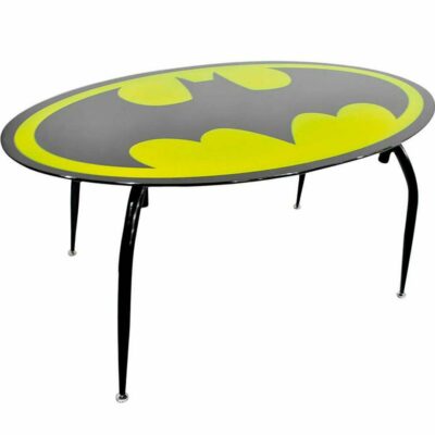 Mesa De Jantar Batman Oval Metal E Vidro