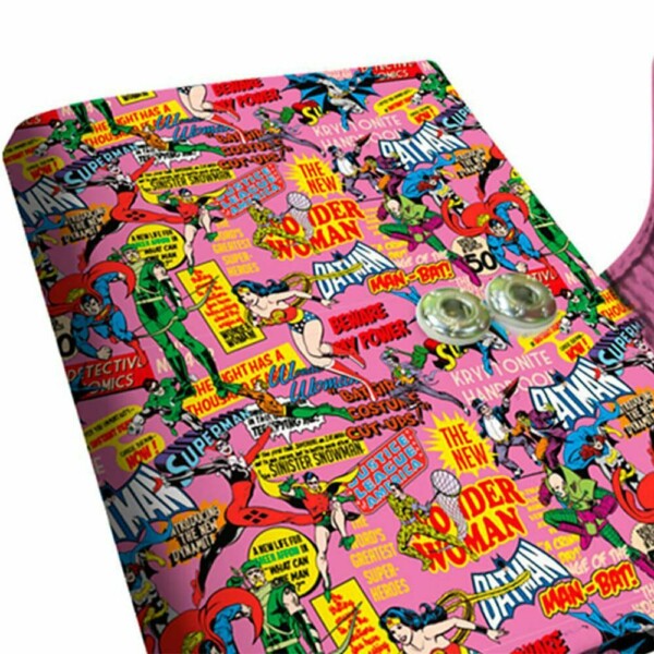 Porta Cartão Dc Comics Super Heróis Rosa