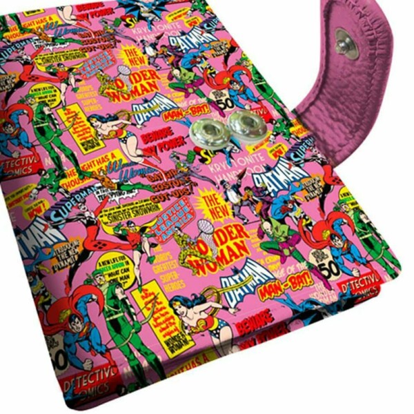 Porta Cartão Dc Comics Super Heróis Rosa