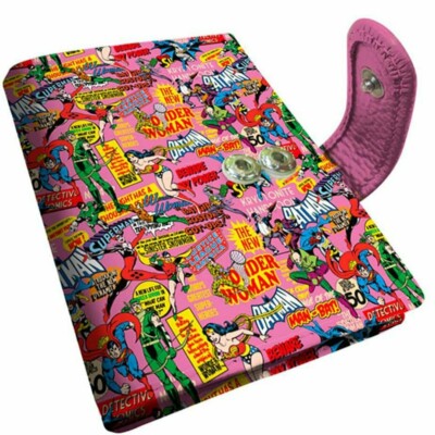 Porta Cartão Dc Comics Super Heróis Rosa
