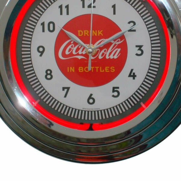 Relógio De Parede Coca-cola Single Neon Prata