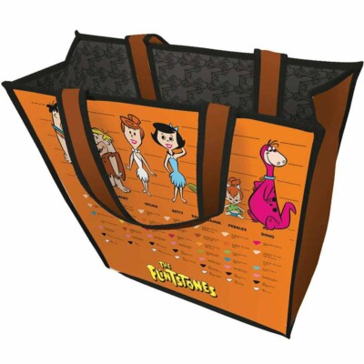 Sacola Flintstones Family Laranja 40x40cm