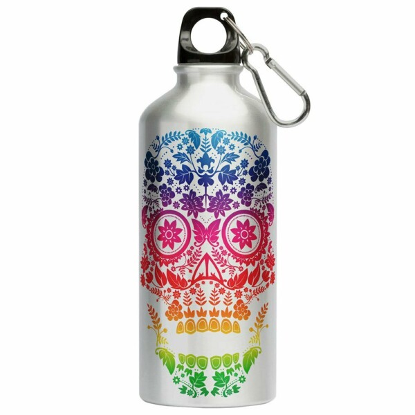 Squeeze Caveira Arco-íris 500ml Aluminio