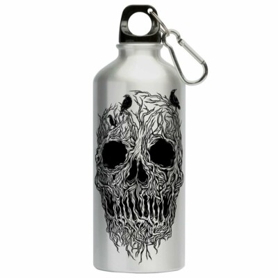 Squeeze Caveira Árvore Preto 500ml