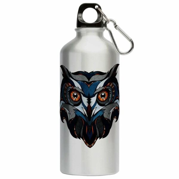 Squeeze Coruja Linhas Azuis 500ml Aluminio