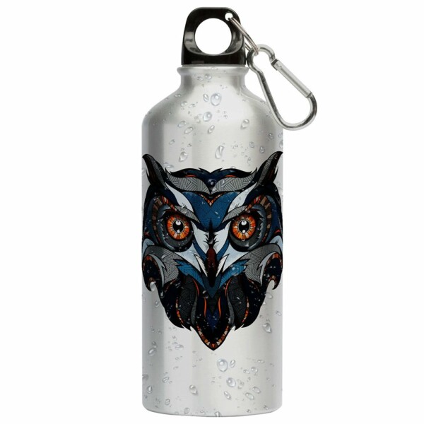 Squeeze Coruja Linhas Azuis 500ml Aluminio