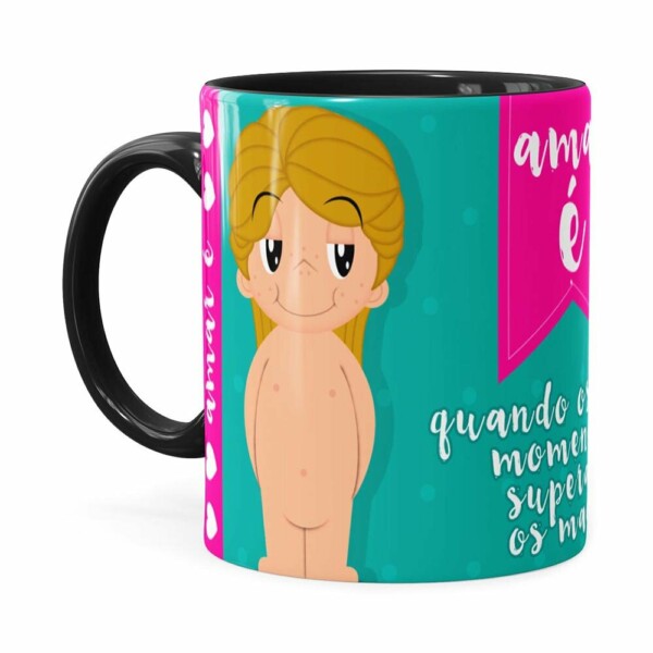 Caneca Amar é Bons Momentos Namorado Preta