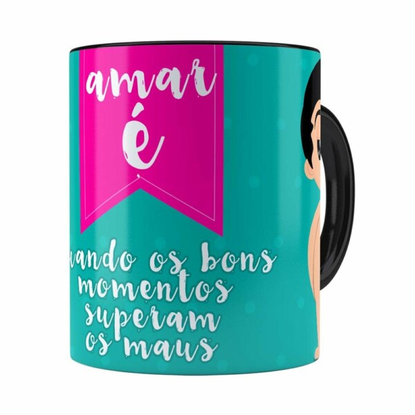Caneca Amar é Bons Momentos Namorado Preta