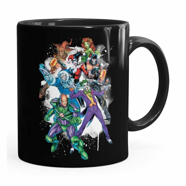 Caneca Batman Vilões de Gotham City Preta
