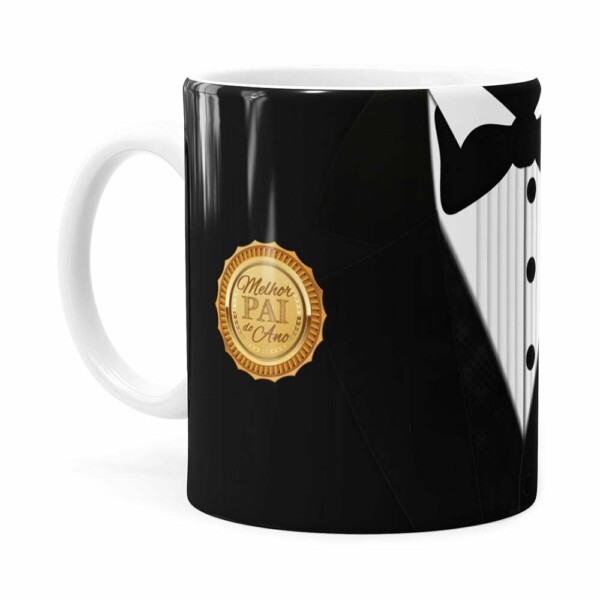 Caneca Black Tie Melhor Pai Do Ano Branca