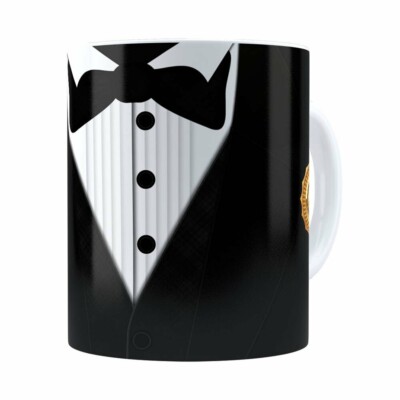 Caneca Black Tie Melhor Pai Do Ano Branca