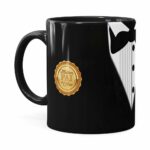 Caneca Black Tie Melhor Pai Do Ano Preta