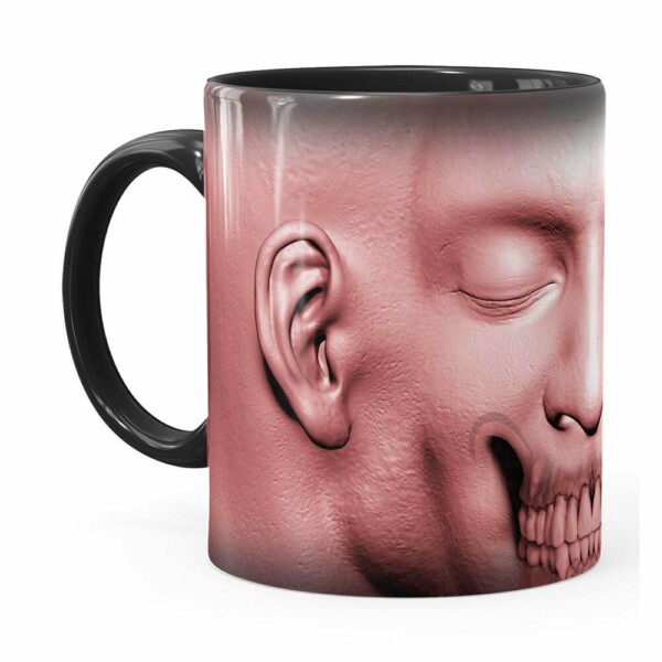 Caneca Cabeça De Zombie V01 Preta