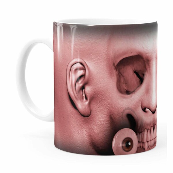 Caneca Cabeça De Zombie V03 Branca