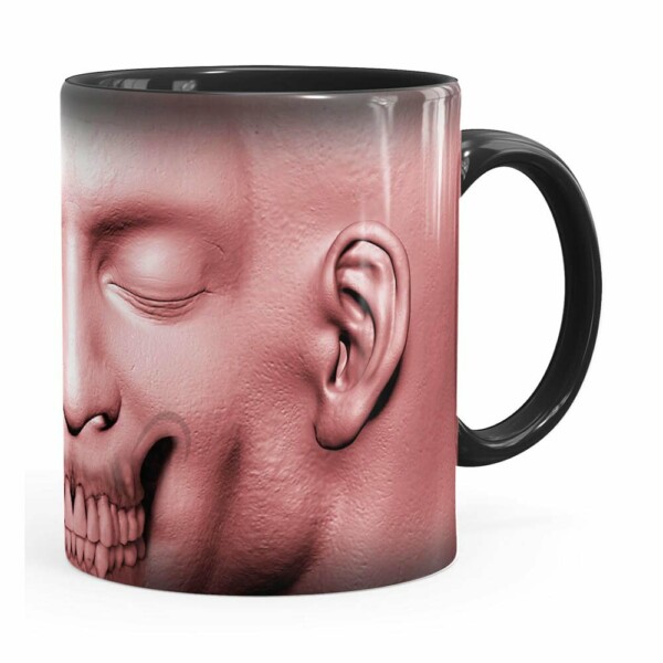Caneca Cabeça De Zombie V03 Preta