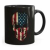 Caneca Caveira Bandeira Americana Preta