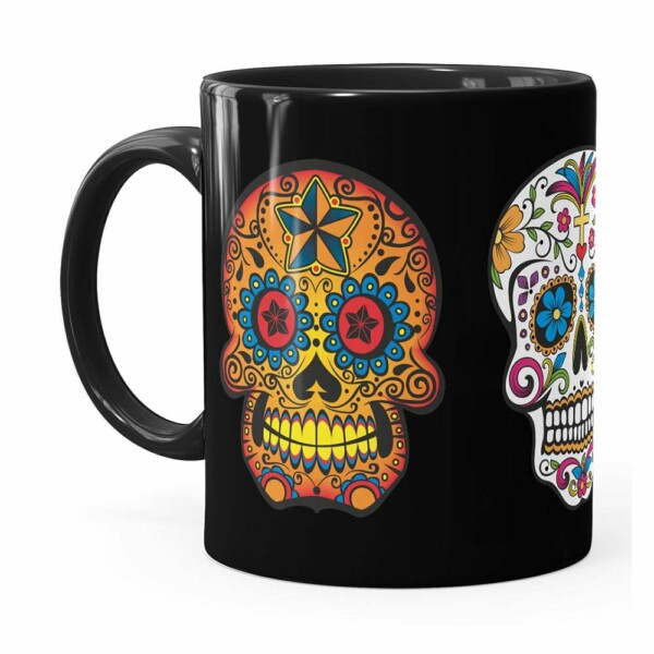 Caneca Caveiras Mexicanas V01 Preta