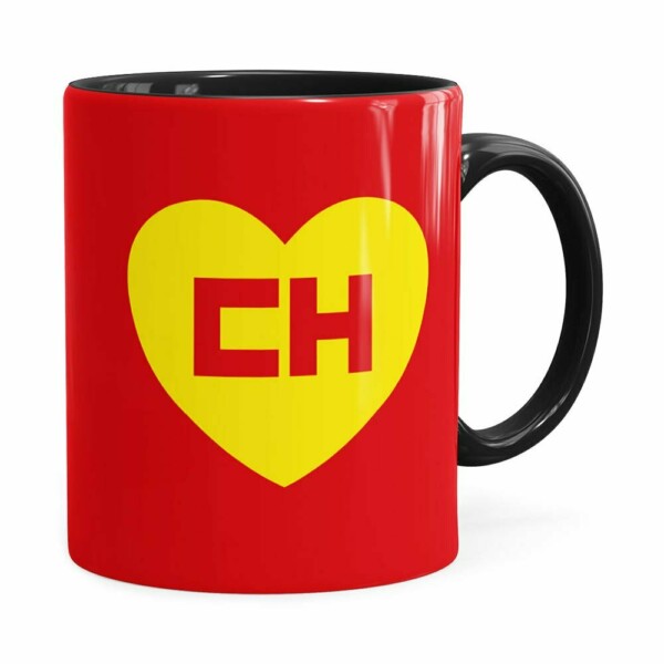 Caneca Chapolin Colorado Logo Preta