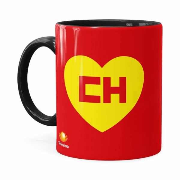 Caneca Chapolin Colorado Logo Preta