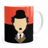 Caneca Charlie Chaplin Minimalista Branca