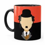 Caneca Charlie Chaplin Minimalista Preta