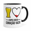 Caneca Copo Cheio Coração Vazio Preta