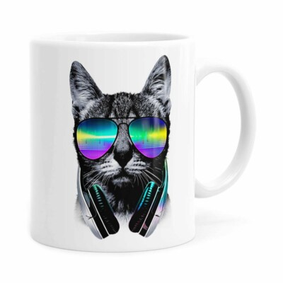 Caneca Deejay Cat V02 Branca