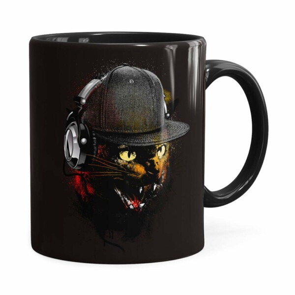 Caneca Deejay Cat V03 Preta