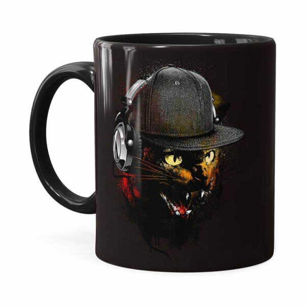 Caneca Deejay Cat V03 Preta