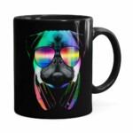 Caneca Deejay Pug V01 Preta