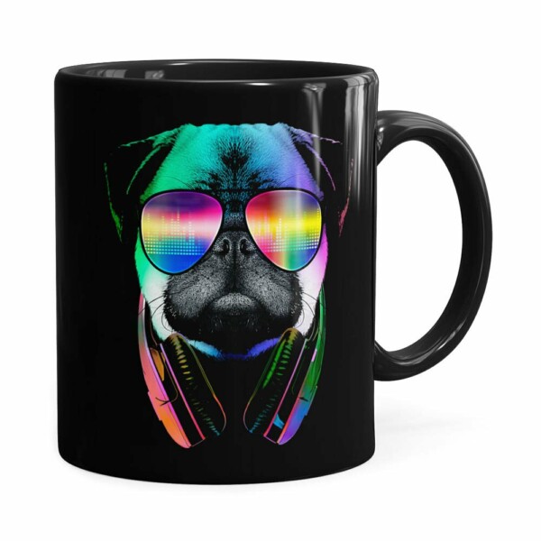Caneca Deejay Pug V01 Preta
