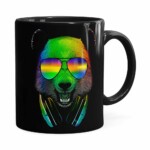 Caneca Deejay Urso Panda Preta