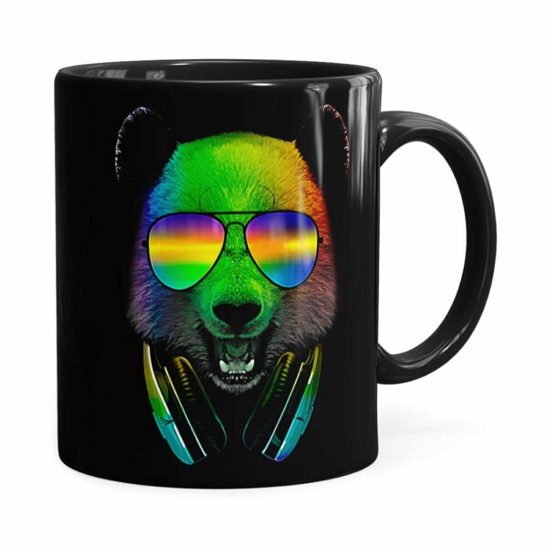 Caneca Deejay Urso Panda Preta