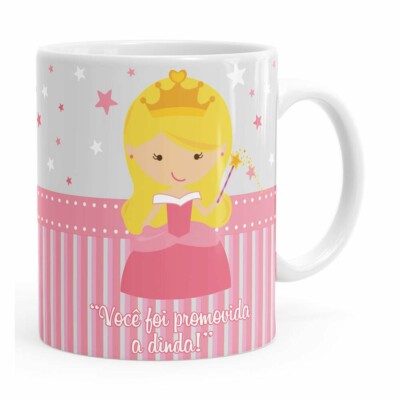 Caneca Dinda Princesa Cute Branca