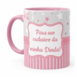 Caneca Dinda Princesa Cute Rosa