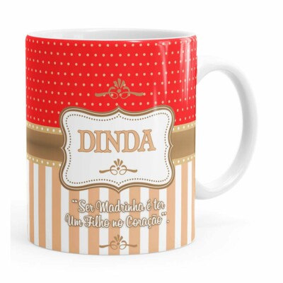 Caneca Dinda Ser Madrinha é Branca