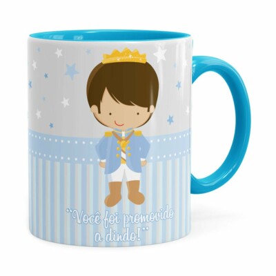 Caneca Dindo Principe Cute Azul Claro