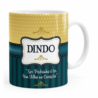 Caneca Dindo Ser Padrinho é Branca