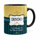 Caneca Dindo Ser Padrinho E Preta